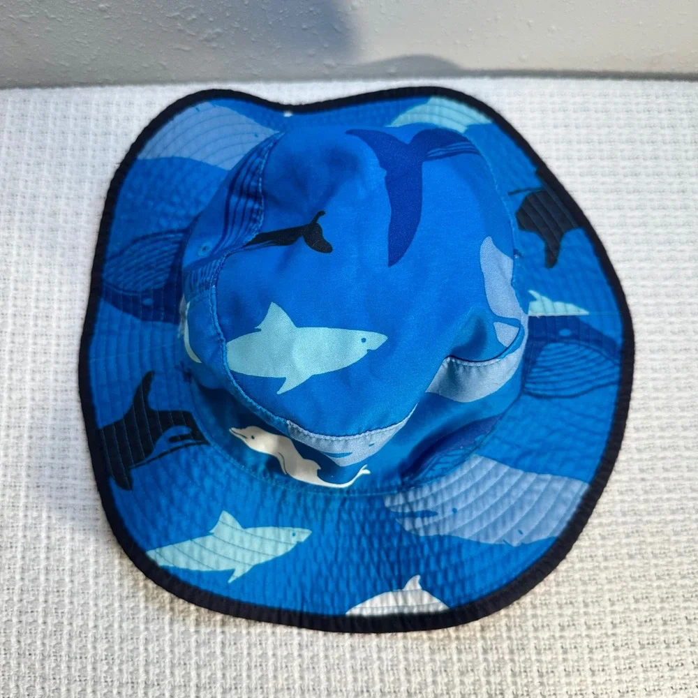 Gymboree Kids Blue Dolphin Sun Hat Size 5-7 Bucket Cap -‎ Sun Cover, Vacation